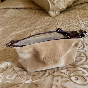 Coach mini shoulder bag suede leather